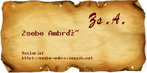 Zsebe Ambró névjegykártya